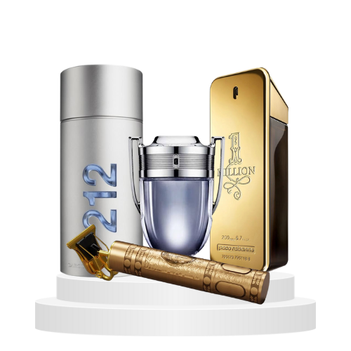 combo 3 perfumes + 1 maquina de afeitar gratis